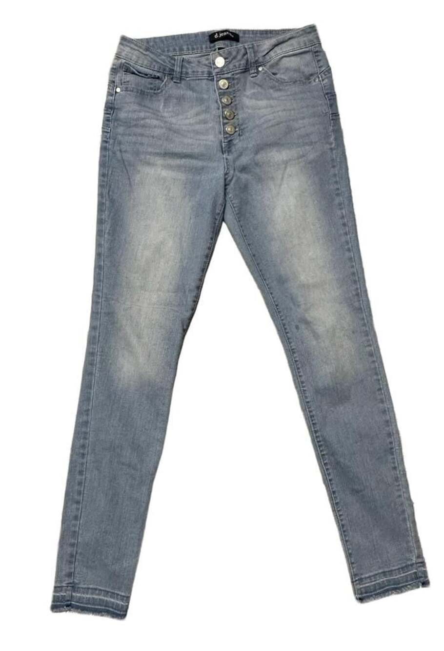 D.Jeans Skinny Jeans Size 6 Light Wash Button Fly Distressed Hem